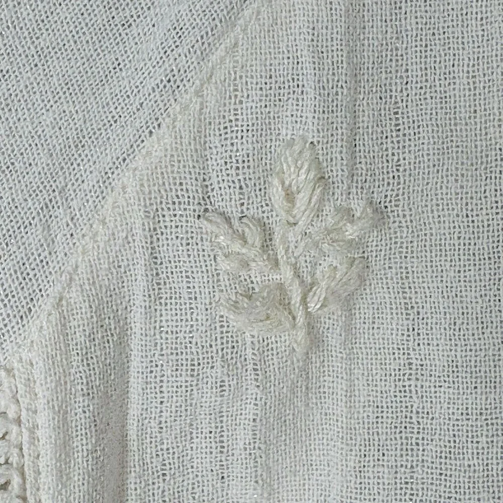 House of Harlow 1960 Boho Top Size L Ivory Embroidered Romantic Cottagecore - Picture 10 of 15